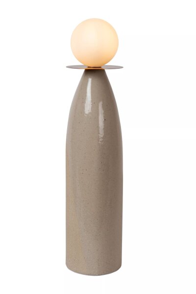 Tischlampe Porzellan Glas Grau Weiß 53 cm G9 gemütlich