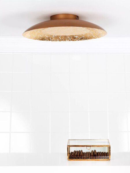 LED Deckenleuchte Metall in Messing Ø34,5 cm 2700 K