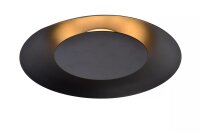 LED Deckenlampe Metall Schwarz Ø34 cm indirekt 2700 K