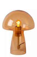 Pilz Tischlampe Glas Orange 28 cm klein E27 Retro