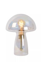 Pilz Tischlampe Glas Klar 28 cm klein E27 Retro Design