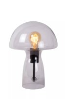 Pilz Tischlampe Rauchglas 28 cm klein E27 Retro Design
