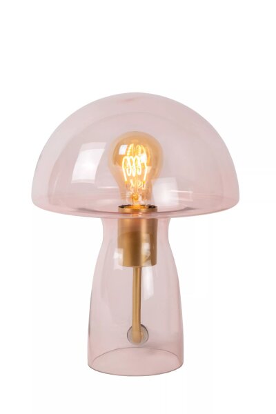 Pilz Tischlampe Pink 28 cm klein E27 bis 60 W Retro