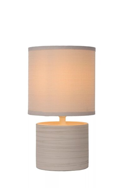 Blendarme Tischlampe Keramik Stoff Beige E14 26 cm