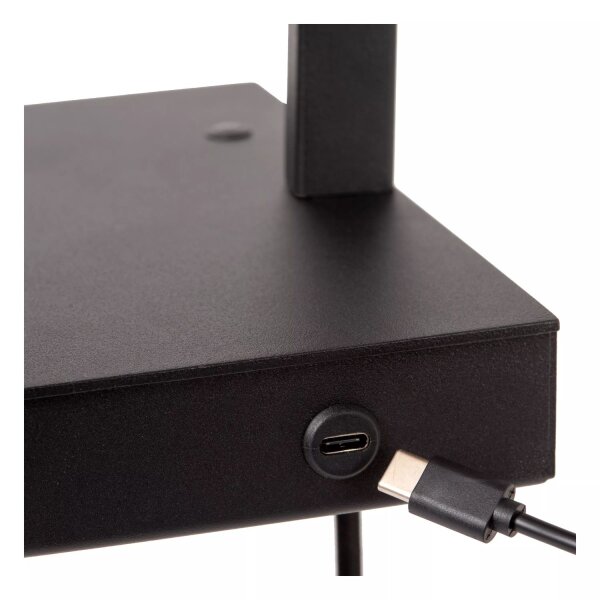 Wandleuchte Stoff Schwarz H:45 cm E27 Kabel Stecker