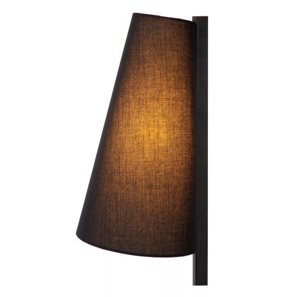 Große Tischleuchte Stoff Schwarz 56 cm E27 blendarm