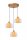 Pendelleuchte Glas Stoff Beige B:46,5 cm E27 3-flammig