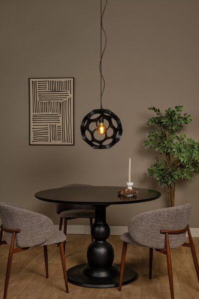 Stilvolle Pendelleuchte Metall Kugel Schwarz Ø40 cm E27