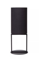 Tischlampe Schwarz Stoffschirm blendarm 50 cm groß E27