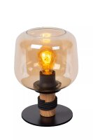 Tischleuchte Retro Glas Bernstein 25 cm E27 stilvoll
