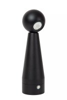 LED Akku Tischlampe Schwarz Schalter Kegel 22 cm 2700 K