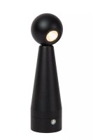 LED Akku Tischlampe Schwarz Schalter Kegel 22 cm 2700 K