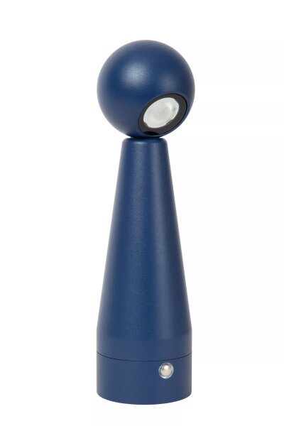 LED Akku Tischlampe Blau Schalter Kegel 22 cm 2700 K