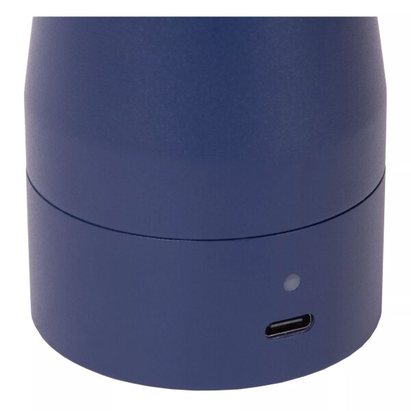 LED Akku Tischlampe Blau Schalter Kegel 22 cm 2700 K
