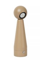 LED Akku Tischlampe Taupe Schalter Kegel 22 cm 2700 K