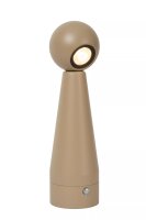LED Akku Tischlampe Taupe Schalter Kegel 22 cm 2700 K