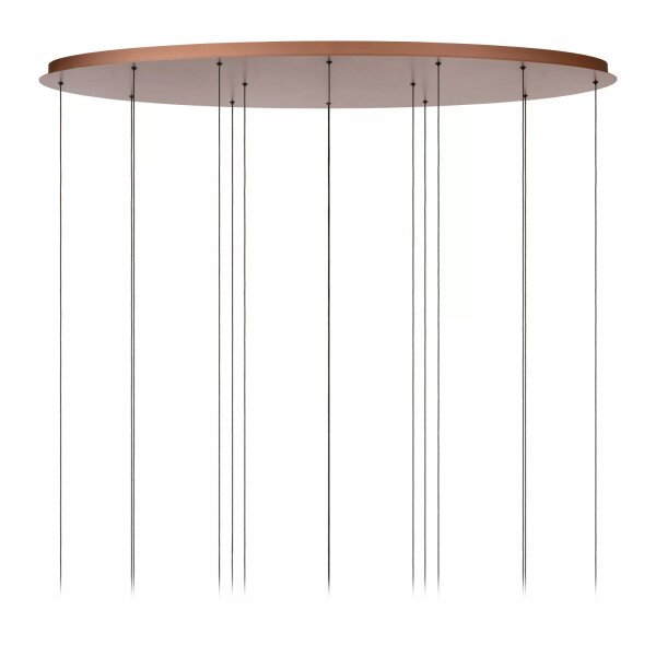 LED Hängelampe Rauchglas in Kupfer L:140 cm 2200-3300 K