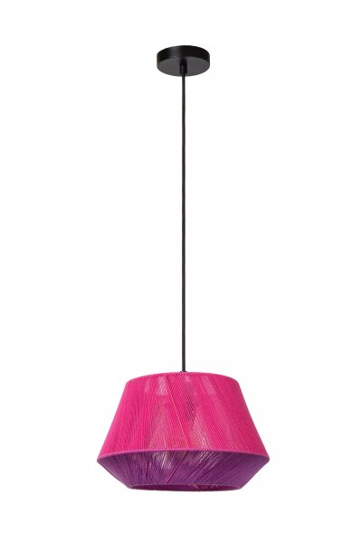 Runde Hängeleuchte Pink Stoff Metall E27 Ø30 cm Modern