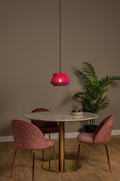 Runde Hängeleuchte Pink Stoff Metall E27 Ø30 cm Modern