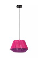 Runde H&auml;ngeleuchte Pink Stoff Metall E27 &Oslash;30...