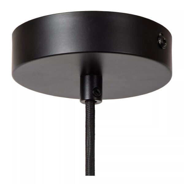Runde Hängeleuchte Terrakotta Stoff Metall E27 Ø30 cm