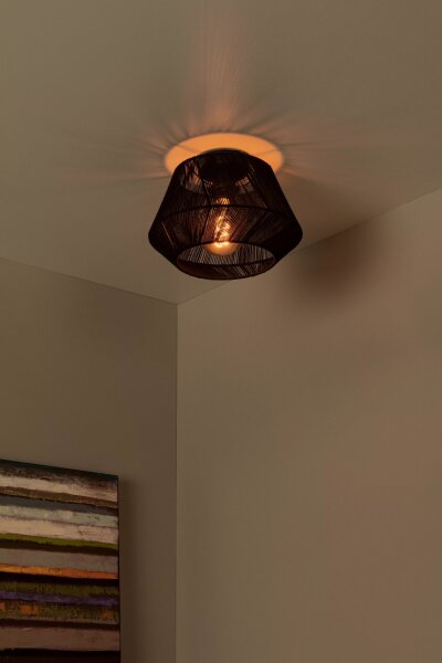 Blendarme Deckenlampe Stoff Schwarz Ø30 cm rund E27