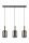 Pendelleuchte Rauchglas Metall 110 cm lang 3-flmg E27