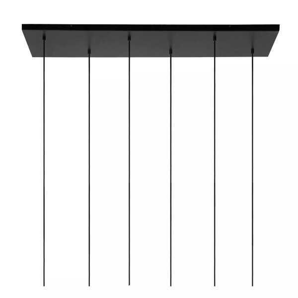 Pendelleuchte Rauchglas Metall 132 cm lang 6-flmg E27