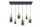 Pendelleuchte Rauchglas Metall 132 cm lang 6-flmg E27