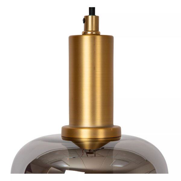 Pendelleuchte Rauchglas Metall Gold Schwarz Ø16 cm E27