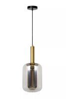 H&auml;ngelampe Rauchglas Metall Gold Schwarz E27...