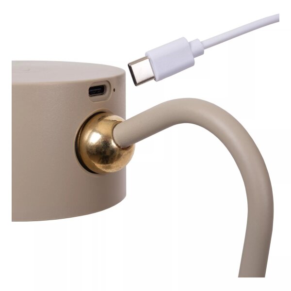 LED Akku Tischlampe dimmbar Taupe 36 cm 2700-5700 K