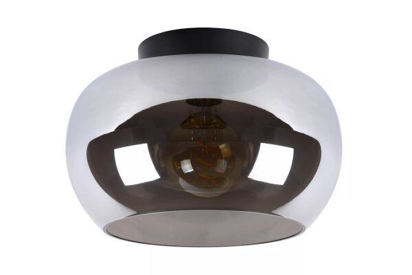 Runde Deckenlampe Glas Rauchgrau Ø30,5 cm E27 blendarm