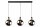 Pendelleuchte Rauchglas Metall Schwarz E27 L:105 3-flmg