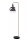 Stehleuchte Rauchglas Metall Marmorsockel E27 158 cm