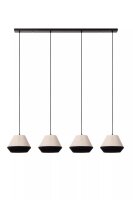 Pendelleuchte Stoff Metall Taupe Schwarz E14 133 cm