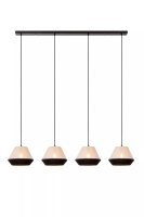 Pendelleuchte Stoff Metall Taupe Schwarz E14 133 cm