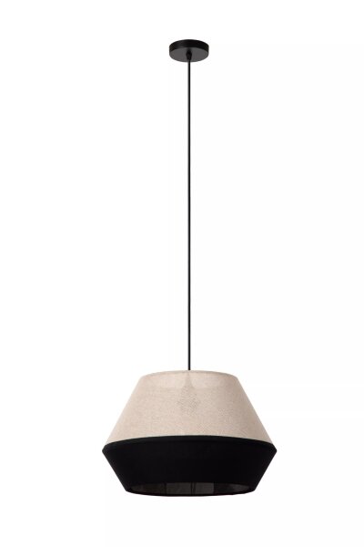 Pendelleuchte Stoff Metall Taupe Schwarz E27 Ø40 cm