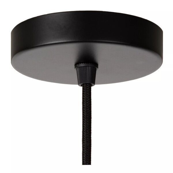 Pendelleuchte Stoff Metall Taupe Schwarz E27 Ø40 cm