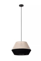 Pendelleuchte Stoff Metall Taupe Schwarz E27 &Oslash;40 cm