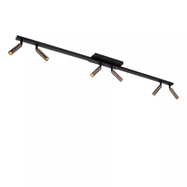 Flexibler Deckenspot Schwarz Kaffeebraun L:119 cm GU10