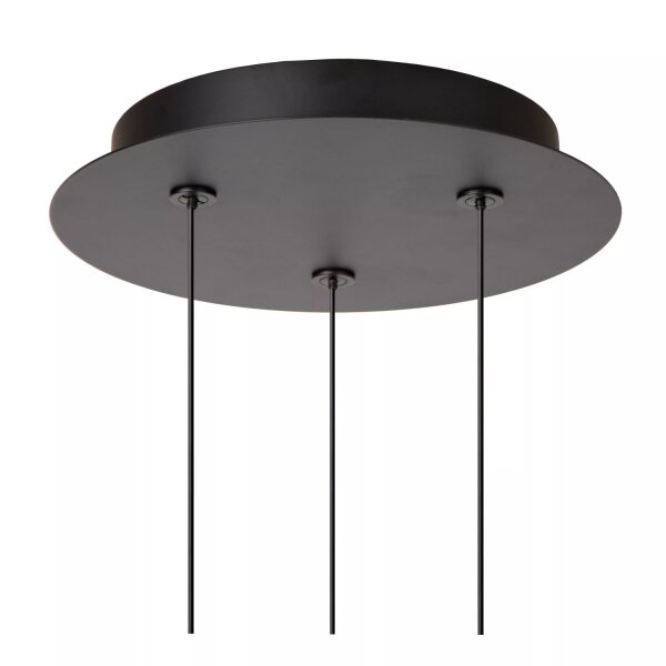 Moderne LED Hängelampe Schwarz B:25 cm 2700 K 3-flammig