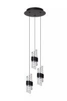 Moderne LED Hängelampe Schwarz B:25 cm 2700 K 3-flammig