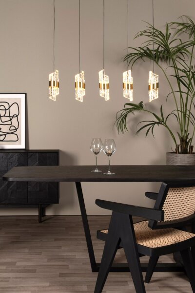 Moderne LED Pendelleuchte Gold L:84 cm 2700 K 5-flammig