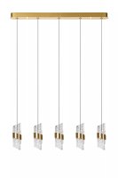 Moderne LED Pendelleuchte Gold L:84 cm 2700 K 5-flammig