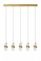 Moderne LED Pendelleuchte Gold L:84 cm 2700 K 5-flammig