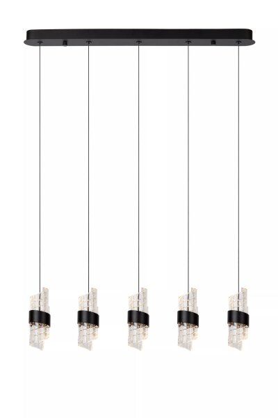 Moderne LED Pendelleuchte Schwarz L:84 cm 2700 K 5-flmg