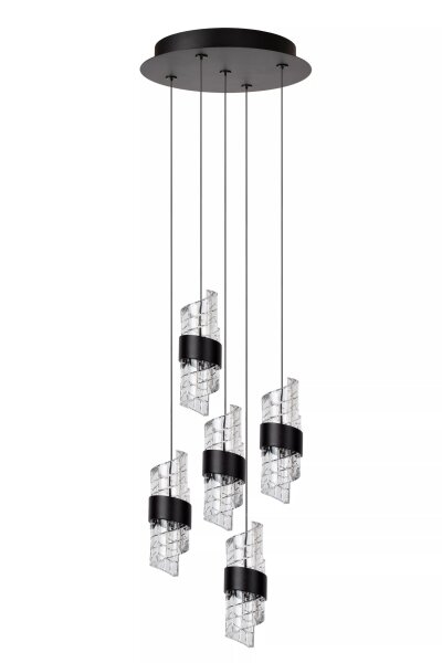 Moderne LED Pendelleuchte Schwarz L:30 cm 2700 K 5-flmg