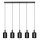 Lange Hängelampe Glas Aluminium Schwarz L:164 cm 5-flmg