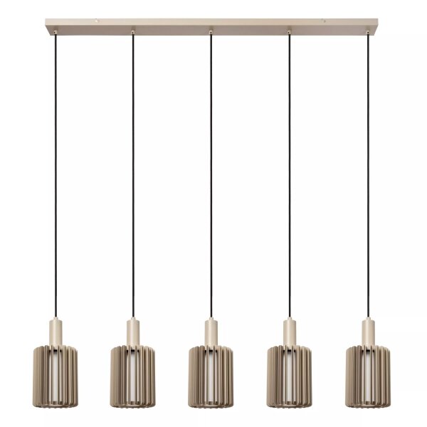 Lange Hängelampe Glas Aluminium Taupe L:164 cm 5-flmg